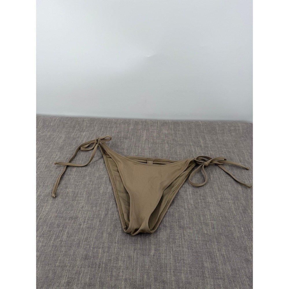 SKIMS Recycled Swim Dippy Tie String Bikini Bottom Desert Tan Size M Medium NWT